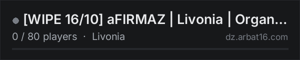 [WIPE 16/10] aFIRMAZ | Livonia | OrganicRP | 1PP on the AR16 DayZ server list