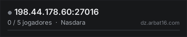 198.44.178.60:27016 na lista de servidores de DayZ da AR16