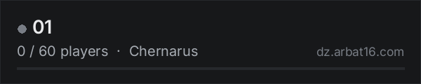 01 on the AR16 DayZ server list