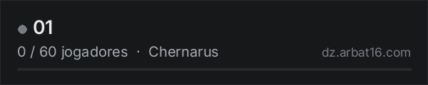 01 na lista de servidores de DayZ da AR16