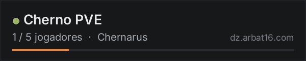 Cherno PVE na lista de servidores de DayZ da AR16