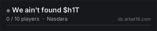 We ain't found $h1T on the AR16 DayZ server list