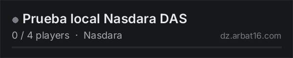 Prueba local Nasdara DAS on the AR16 DayZ server list