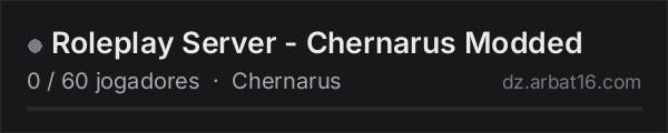 Roleplay Server - Chernarus Modded na lista de servidores de DayZ da AR16