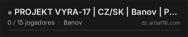 PROJEKT VYRA-17 | CZ/SK | Banov | PvE RPG na lista de servidores de DayZ da AR16