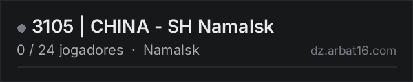 3105 | CHINA - SH Namalsk na lista de servidores de DayZ da AR16