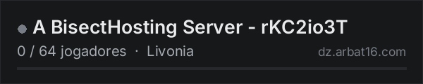 A BisectHosting Server - rKC2io3T na lista de servidores de DayZ da AR16
