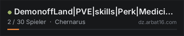 DemonoffLand|PVE|skills|Perk|Medicine|Quest|Trader in der DayZ-Serverliste von AR16