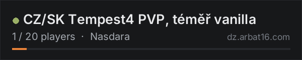 CZ/SK Tempest4 PVP, téměř vanilla on the AR16 DayZ server list