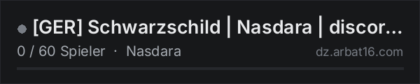GER Schwarzschild | Nasdara | discord.gg/9Re3fWZBBW in der DayZ-Serverliste von AR16