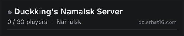 Duckking's Namalsk Server on the AR16 DayZ server list