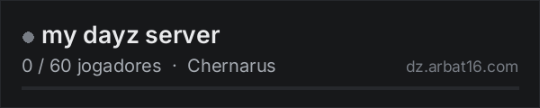 my dayz server na lista de servidores de DayZ da AR16