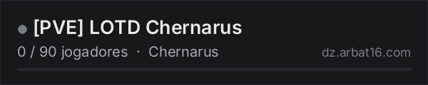 [PVE] LOTD Chernarus na lista de servidores de DayZ da AR16
