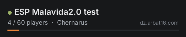 ESP Malavida2.0 test on the AR16 DayZ server list