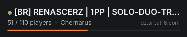 [BR] RENASCERZ | 1PP  | SOLO-DUO-TRIO | SEASON NOVA! WIPADO 17- on the AR16 DayZ server list