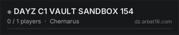 DAYZ C1 VAULT SANDBOX 154 on the AR16 DayZ server list