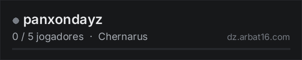 panxondayz na lista de servidores de DayZ da AR16
