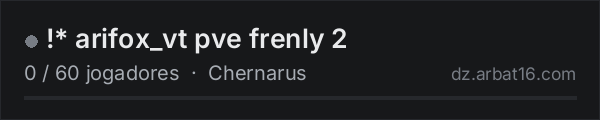 !* arifox_vt pve frenly 2 na lista de servidores de DayZ da AR16