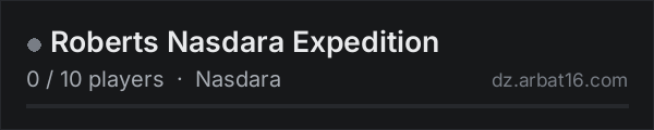 Roberts Nasdara Expedition on the AR16 DayZ server list