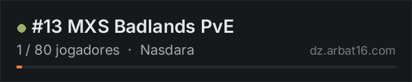 #13 MXS Badlands PvE na lista de servidores de DayZ da AR16
