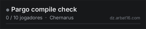 Pargo compile check na lista de servidores de DayZ da AR16