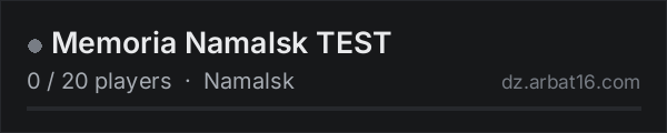Memoria Namalsk TEST on the AR16 DayZ server list