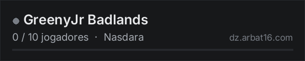 GreenyJr Badlands na lista de servidores de DayZ da AR16