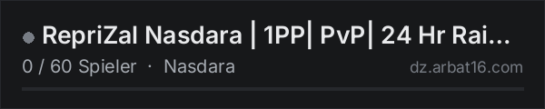 RepriZal Nasdara | 1PP| PvP| 24 Hr Raids| Helis| Extractions in der DayZ-Serverliste von AR16