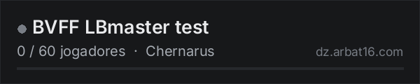 BVFF LBmaster test na lista de servidores de DayZ da AR16