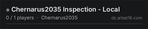 Chernarus2035 Inspection - Local on the AR16 DayZ server list