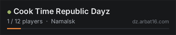 Cook Time Republic Dayz on the AR16 DayZ server list