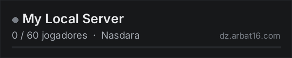 My Local Server na lista de servidores de DayZ da AR16
