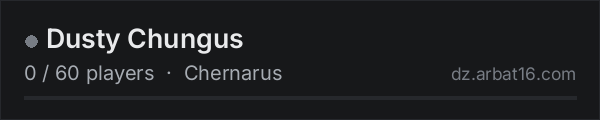 Dusty Chungus on the AR16 DayZ server list
