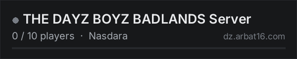 THE DAYZ BOYZ BADLANDS Server on the AR16 DayZ server list