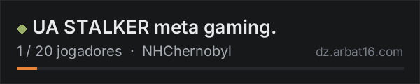 UA STALKER meta gaming. na lista de servidores de DayZ da AR16
