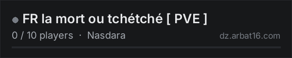 FR la mort ou tchétché [ PVE ] on the AR16 DayZ server list