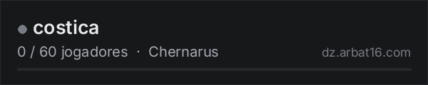 costica na lista de servidores de DayZ da AR16
