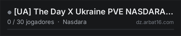 UA The Day X Ukraine PVE NASDARA( https://discord.gg/bypjebCS na lista de servidores de DayZ da AR16