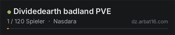 Dividedearth badland PVE in der DayZ-Serverliste von AR16