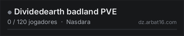 Dividedearth badland PVE na lista de servidores de DayZ da AR16