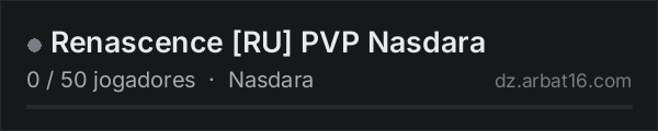 Renascence RU PVP Nasdara na lista de servidores de DayZ da AR16