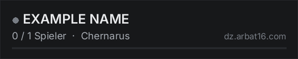 EXAMPLE NAME in der DayZ-Serverliste von AR16