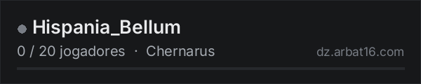 Hispania_Bellum na lista de servidores de DayZ da AR16