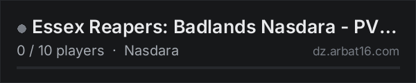 Essex Reapers: Badlands Nasdara - PVE - Base Building on the AR16 DayZ server list