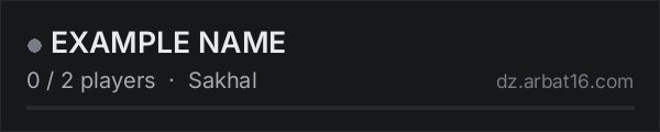 EXAMPLE NAME on the AR16 DayZ server list