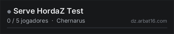 Serve HordaZ Test na lista de servidores de DayZ da AR16