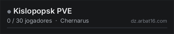 Kislopopsk PVE na lista de servidores de DayZ da AR16