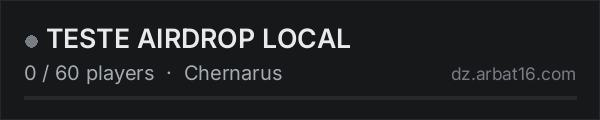 TESTE AIRDROP LOCAL on the AR16 DayZ server list