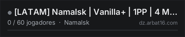[LATAM] Namalsk | Vanilla+ | 1PP | 4 Max | NO BASES | AR na lista de servidores de DayZ da AR16
