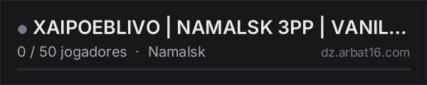 XAIPOEBLIVO | NAMALSK 3PP | VANILLA+ | RU PVP na lista de servidores de DayZ da AR16